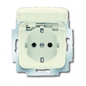 Busch-Jäger SCHUKO® socket insert, with hinged cover white 2018-0-0596