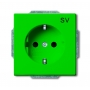 Busch-Jäger SCHUKO® Steckdosen-Einsatz, mit Aufdruck grün (SV) RAL 6018 2011-0-3722