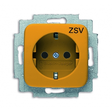 Busch-Jäger SCHUKO® Steckdosen-Einsatz, mit Aufdruck orange (ZSV) RAL 2004 2011-0-2233
