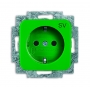 Busch-Jäger SCHUKO®-pistorasia, jossa on kuvan vihreä (SW) RAL 6018 2011-0-2225