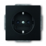 Busch-Jäger SCHUKO® socket insert, with inherent contact protection black matt 2013-0-5333