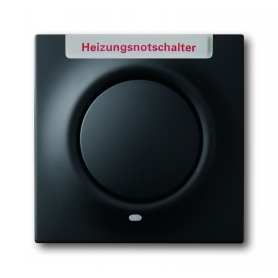 Busch-Jäger central disc, with button and glimm lamp black matt 1753-0-0154