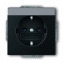 Busch-Jäger SCHUKO® socket insert, with label field black matt 2011-0-3884