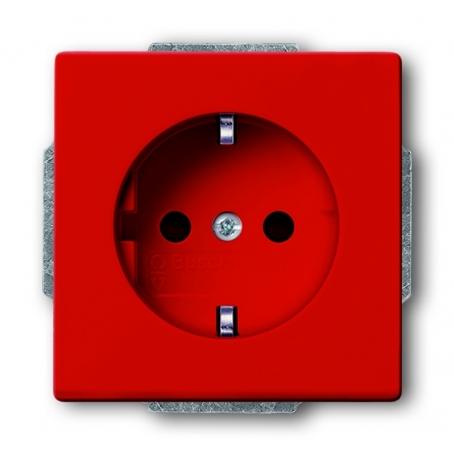 Busch-Jäger SCHUKO® socket insert, with int. erh. touch protection red 2013-0-5322