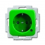 Insert de prise Busch-Jäger SCHUKO®, avec voyant de contrôle LED vert (SV) RAL 6018 2013-0-5282