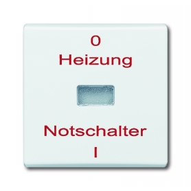 Busch-Jäger Wippe, with print "Heizung-Not Schalter" white 1731-0-1791