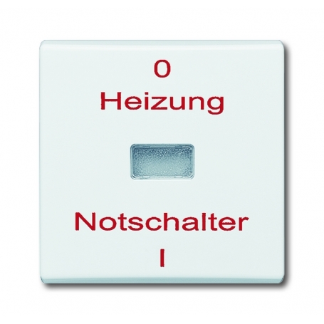 Busch-Jäger Wippe, painettu "Heizung-Not Schalter" valkoinen 1731-0-1791