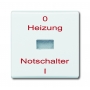 Busch-Jäger Wippe, s potlačou "Heizung-Not Schalter" biela 1731-0-1791
