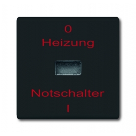Busch-Jäger rocker, with print "Heizen-Not Schalter" anthracite 1731-0-1684