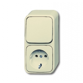 Busch-Jäger combination SCHUKO® socket, with wipp switch, switch off and changeover white 1641-0-0174