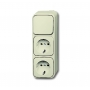 Busch-Jäger Combination 2 SCHUKO® sockets, with Wipp switch, switch off and changeover white 1686-0-0013
