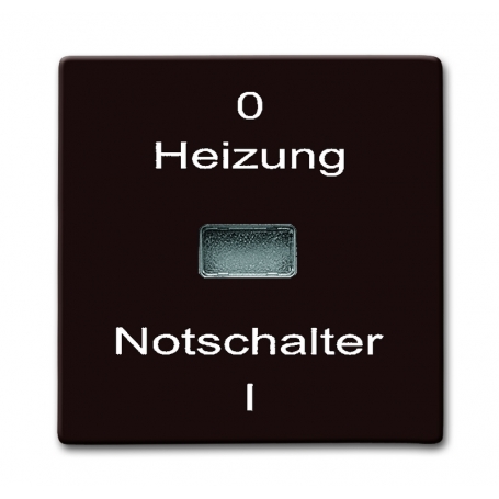 Busch-Jäger rocker, s potlačou "Heizung-Not Schalter" hnedá 1731-0-1956