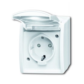 Busch-Jäger SCHUKO® socket, con int. erh. protección de contacto alpinwhite 2083-0-0843