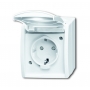 Busch-Jäger SCHUKO® socket, with int. erh. contact protection alpinwhite 2083-0-0843