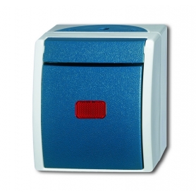 Interruptor Wippcontrol de Busch-Jäger, conmutador y conmutador gris/azulgreen 1085-0-1607