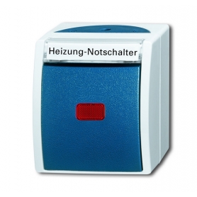 Interruptor de control Wippcontrol de Busch-Jäger / interruptor de emergencia de calentamiento, apagar y cambiar gris/azulverde 