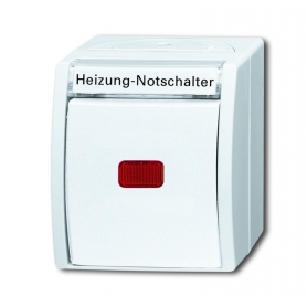 Interrupteur à bascule/interrupteur d'urgence de chauffage Busch-Jäger, arrêt, 2 pôles blanc alpin 1085-0-1623