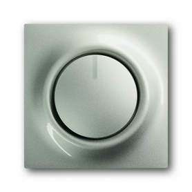 Busch-Jäger központi lemez, rotary knob, f. anya és glimm lámpa pezsgő fémes 6599-0-2159