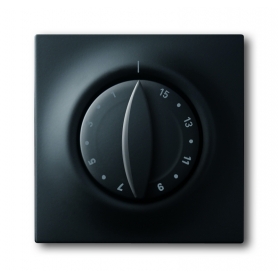 Busch-Jäger central disc, with rotary handle, with imprint black matt 1753-0-0149