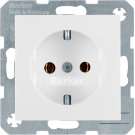 Berker 47438989 S1/B.x Schuko socket blanc blanc brillant