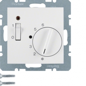 Berker 20318989 S1/B.x room temperature regulator with central piece, 24V,polar white glossy