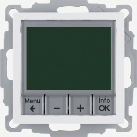 Berker 20441909 S1/B.x Temperature controller with central piece, 230V, polar white matt
