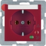 Berker 41081962 S1/B.1 Schuko socket with overvoltage protection red