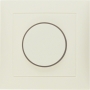 Berker 11308982 S1 Rotary dimmer cover with frame, cream white glossy