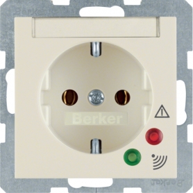 Berker 41088982 S1 Schuko socket with overvoltage protection creamwhite gloss