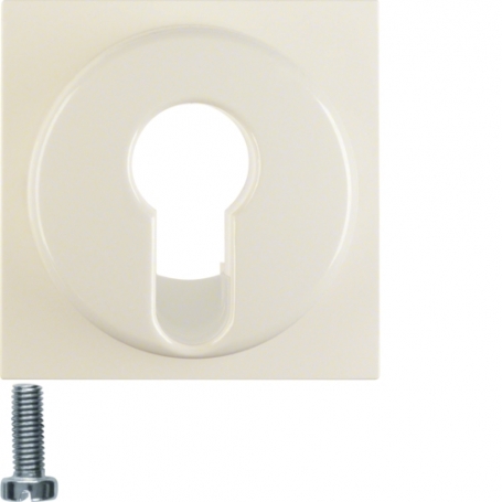 Berker 15078982 S1 central piece for DIN profile semi-cylindrical, cream white glossy