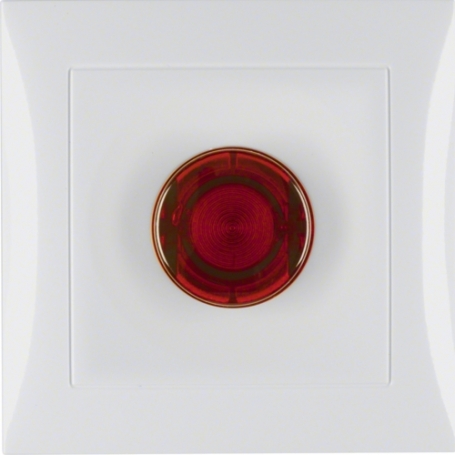 Berker 51018989 S1 Klavir za kućanstvo s crvenim gumbom (tj. svjetiljka) polarno bijelo sjajno