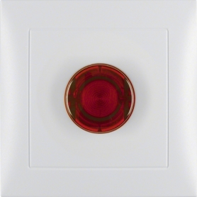 Berker 51019909 S1 Stiegenhaus-Taster with red button (o.Lampe), polarwhite matt
