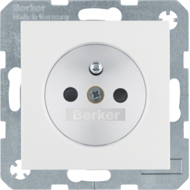 Berker 6768761909 S1/B.x SD mit Schutzkontaktstift erh. Berührungsschutz polarweiß matt