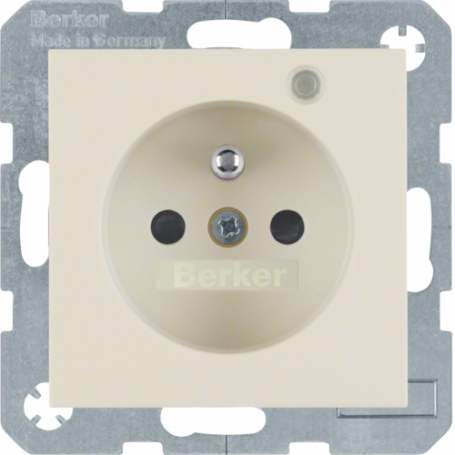 Berker 6765098982 S1 SD z zaščitnim stikom in LED nadzorom, krema svetla