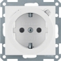 Berker 47088989 S1/B.x Schuko socket with FI protection switch polar white gloss
