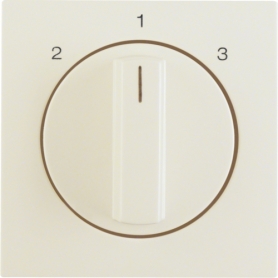 Berker 10848982 S1 central piece with rotary knob for 3-step switches cremeweiss gloss.