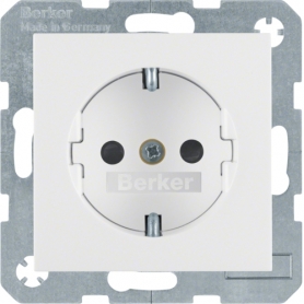 Berker 47238989 S1/B.x Schuko socket with increased contact protection polar white gloss