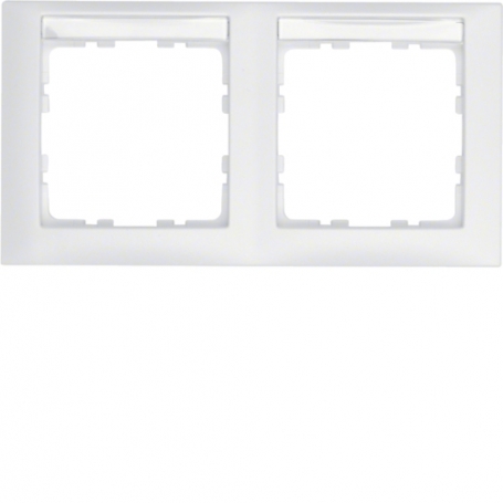 Berker 10229919 S1 frame 2x horizontal, with labeling field polarwhite matt