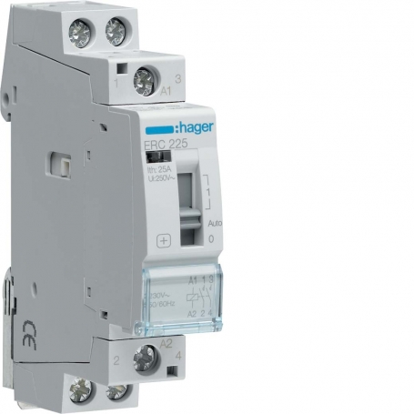 Hager ERC225 Insta contactor 2S 25A/230VAC Coil:230VAC, m