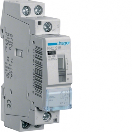 Hager ERC218 Installationsrelais 1S 1O 16A 230VAC