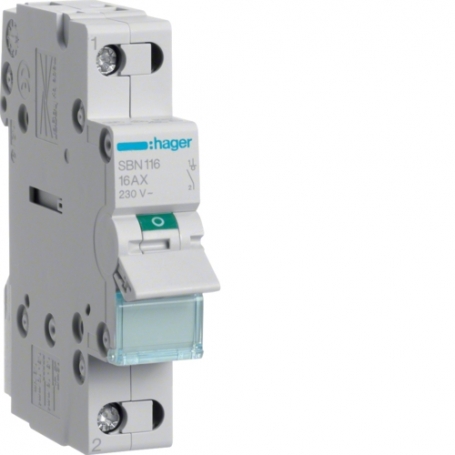 Hager Interruptor SBN116 1P 16A