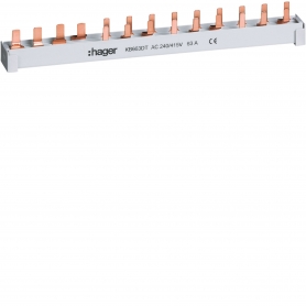 Hager KB663DTphase rail, 4 pôles, 10mm2,1FI,4p +9LS,1+N 13PLE