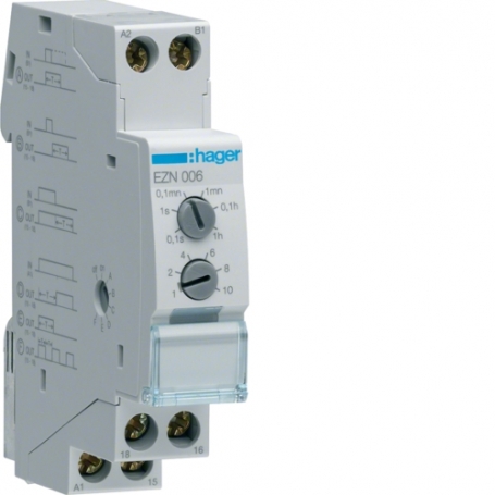 Hager EZN006 time relay,multifunction,1W,10A