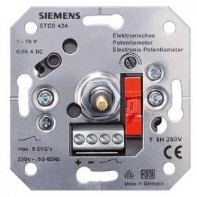 Siemens 5TC8424 elektronický potenciiometer s tlakovým prepínačom 6A UP, 1-10V ovládací vstup 0.04A