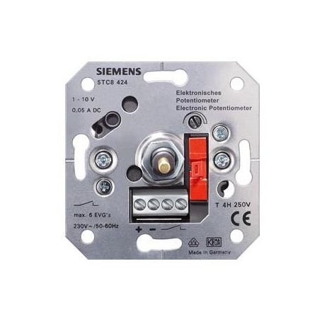 Siemens 5TC8424 elektronický potenciiometer s tlakovým prepínačom 6A UP, 1-10V ovládací vstup 0.04A