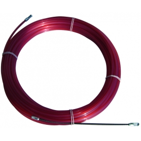 DÜLLMANN Perlon-Einziehband RED 4mm, 25m, m.langem Sucher u.2 Zugösen