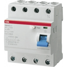 ABB F204 A S-40/0,1 interruptor de circuito FI 4P, tipo A,40A,100mA, selectivo 2CSF204201R2400