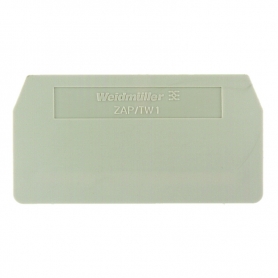 Weidmüller ZAP/TW 1 partition (terminals), terminal and intermediate plate, 59.5 mm x 30.5 mm, dark beige 1608740000