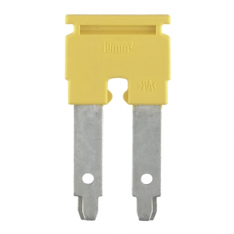 Weidmüller ZQV 10/2 cross connector (terminals), plugged, number of poles: 2, grid in mm: 10.00, insulated: Yes, 57 A, yellow 17
