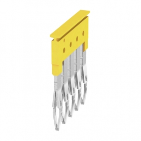 Weidmüller ZQV 2.5/5 cross connector (terminals), plugged, number of poles: 5, grid in mm: 5.10, insulated: Yes, 24 A, yellow 16